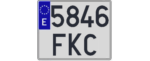 5846FKC matricula cuadrada