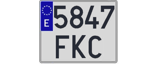 5847FKC matricula cuadrada