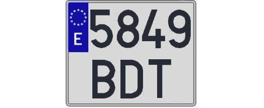 5849BDT matricula cuadrada