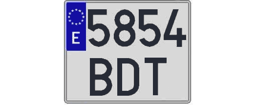 5854BDT matricula cuadrada