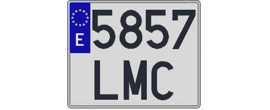 5857LMC matricula cuadrada