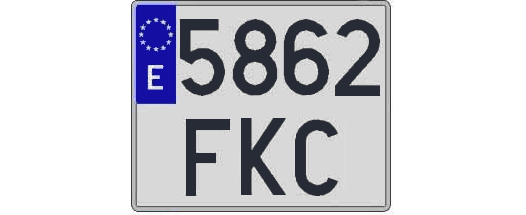 5862FKC matricula cuadrada