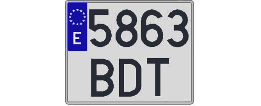 5863BDT matricula cuadrada