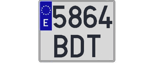 5864BDT matricula cuadrada