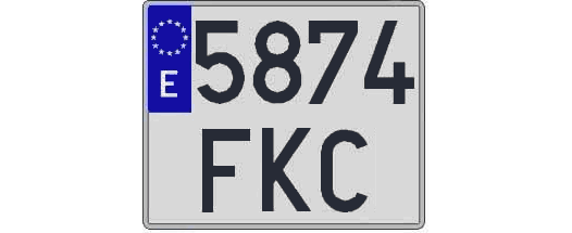 5874FKC matricula cuadrada