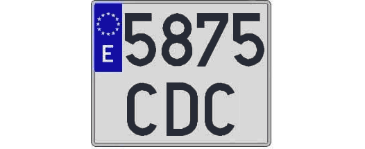 5875CDC matricula cuadrada