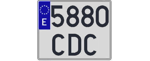 5880CDC matricula cuadrada