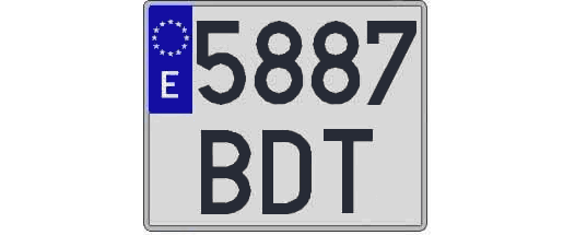 5887BDT matricula cuadrada