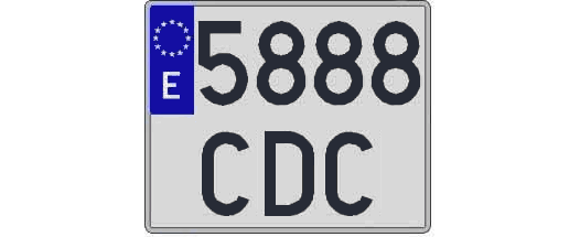5888CDC matricula cuadrada