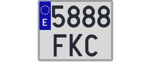 5888FKC matricula cuadrada