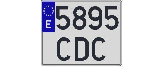 5895CDC matricula cuadrada