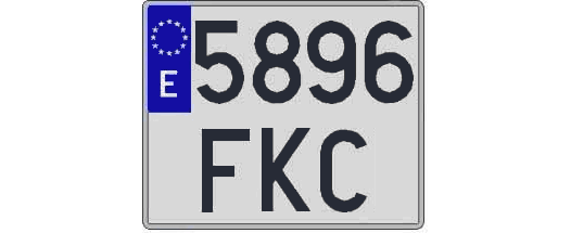 5896FKC matricula cuadrada