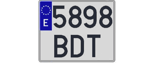 5898BDT matricula cuadrada