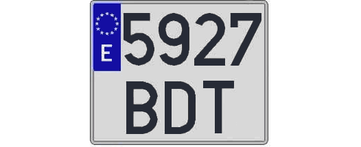 5927BDT matricula cuadrada