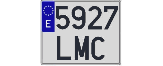 5927LMC matricula cuadrada