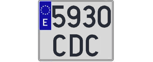 5930CDC matricula cuadrada