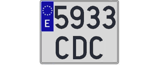 5933CDC matricula cuadrada