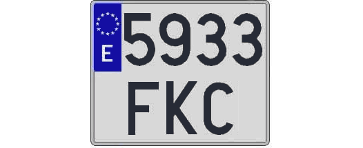 5933FKC matricula cuadrada