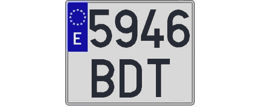 5946BDT matricula cuadrada