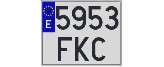 5953FKC matricula cuadrada