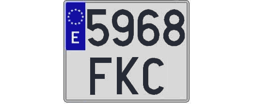 5968FKC matricula cuadrada