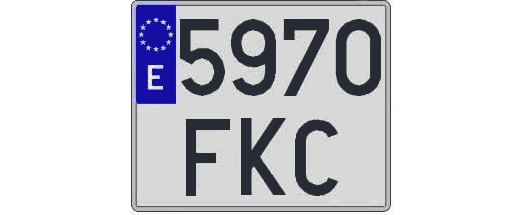 5970FKC matricula cuadrada