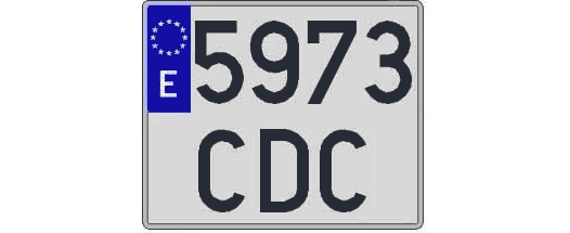 5973CDC matricula cuadrada