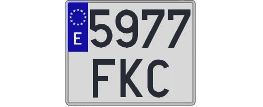 5977FKC matricula cuadrada