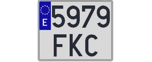 5979FKC matricula cuadrada