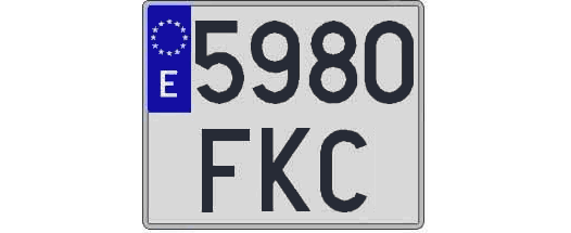 5980FKC matricula cuadrada