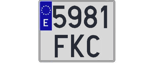 5981FKC matricula cuadrada