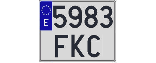 5983FKC matricula cuadrada