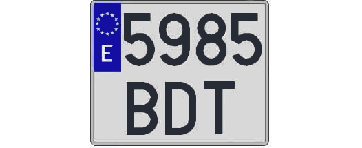 5985BDT matricula cuadrada