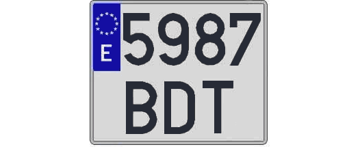 5987BDT matricula cuadrada
