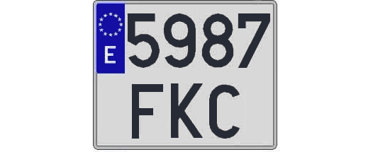 5987FKC matricula cuadrada