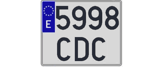 5998CDC matricula cuadrada