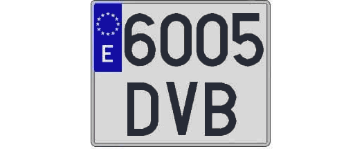 6005DVB matricula cuadrada