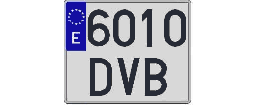 6010DVB matricula cuadrada