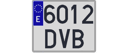 6012DVB matricula cuadrada