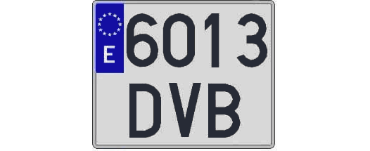 6013DVB matricula cuadrada