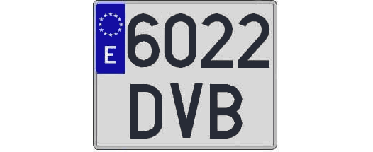 6022DVB matricula cuadrada