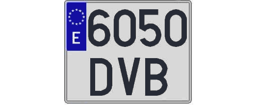 6050DVB matricula cuadrada