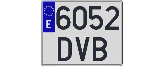 6052DVB matricula cuadrada