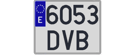 6053DVB matricula cuadrada