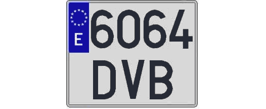 6064DVB matricula cuadrada