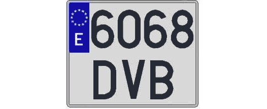 6068DVB matricula cuadrada