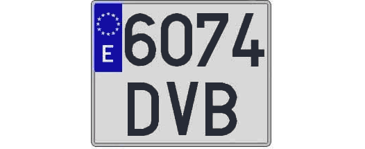 6074DVB matricula cuadrada