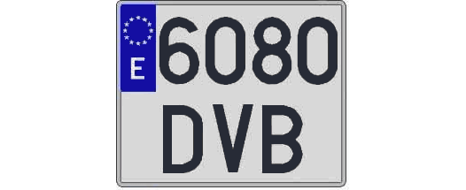6080DVB matricula cuadrada