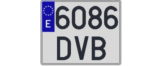 6086DVB matricula cuadrada