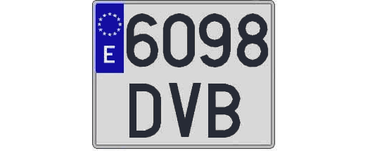 6098DVB matricula cuadrada